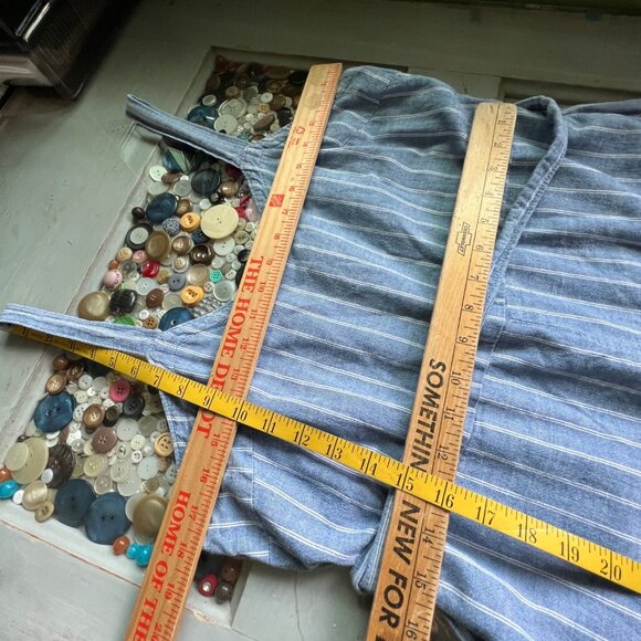 Universal Thread Romper Size Large Chambray Stripe Tie Waist Spaghetti Strap Blu - Picture 8 of 8